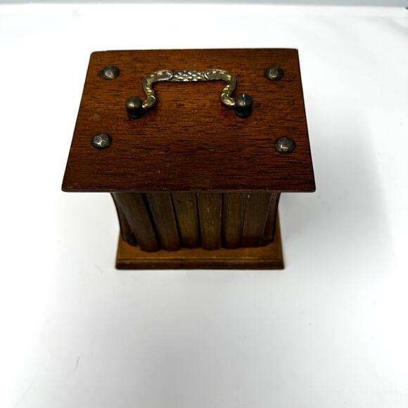 Vintage MCM Wood Coaster Holder with Wood and Cork Coasters‎ - Picture 2 of 7